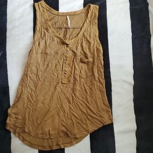 Free people brown flowy buttoned tank